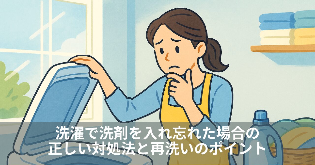 洗濯で洗剤を入れ忘れた場合の正しい対処法と再洗いのポイント